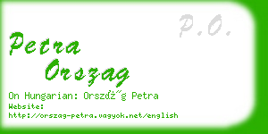 petra orszag business card